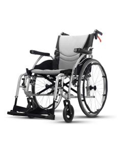 Karma Mobility Ergo 3 self propelled wheelchair viewed from the side angle