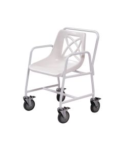 Heavy Duty Mobile Shower Chair in White