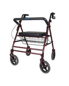 The Days 111 extra wide bariatric rollator in red viewed from the front