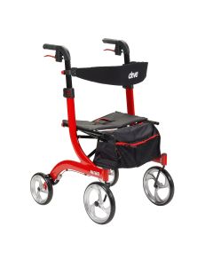 A side view of the Nitro rollator in red