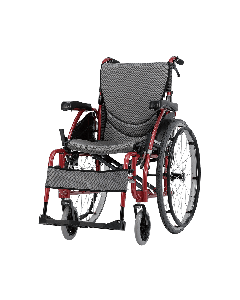 Karma Ergo 115 Self Propelled Wheelchair shown with red frame