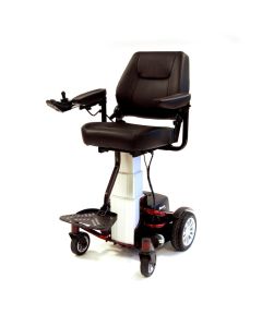 Roma Reno seat riser powerchair shown with the seat raised