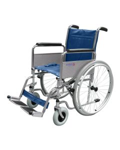 Roma Medical 1410 Chrome Self Propelled Steel Wheelchair Side View