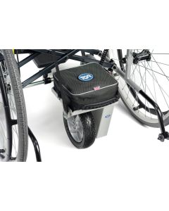 TGA Wheelchair Power Pack with a Single Drive Wheel viewed from above