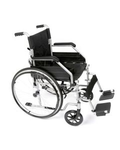 The dside view of the Ugo Essential steel self propelled folding wheelchair