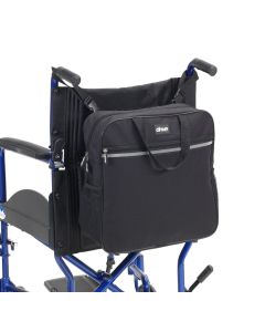 Wheelchair Backpack Shopping Bag shown attached to the push handles at the rear of the chair