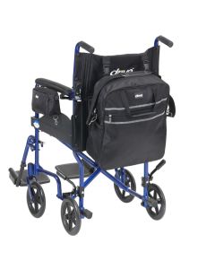 Wheelchair Bag Set showing the larger bag attached to the rear of the wheelchair