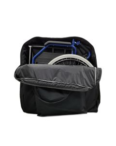 The heavy duty wheelchair transport bag in black with full length zip