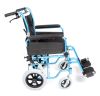 U-Go Esteem Alloy Transit Wheelchair With Brakes side view showing the attendnant brakes