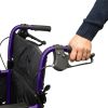Days Escape Lite Transit Wheelchair in purple showing attendnant brakes