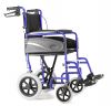 R Healthcare Dash Capri Transit Wheelchair in blue viewed from the side