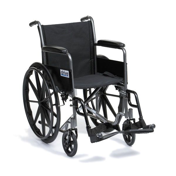 Drive Medical Silver Sport Self Propelled Wheelchair Side view