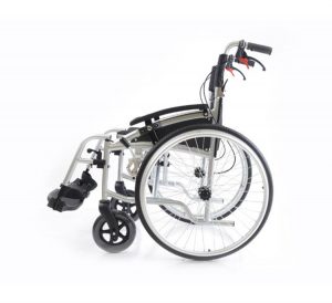 A lightweight self propelled wheelchair with attendant brakes