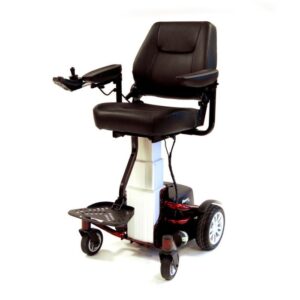 The Roma Reno electric wheelchair with seat riser shown half lifted